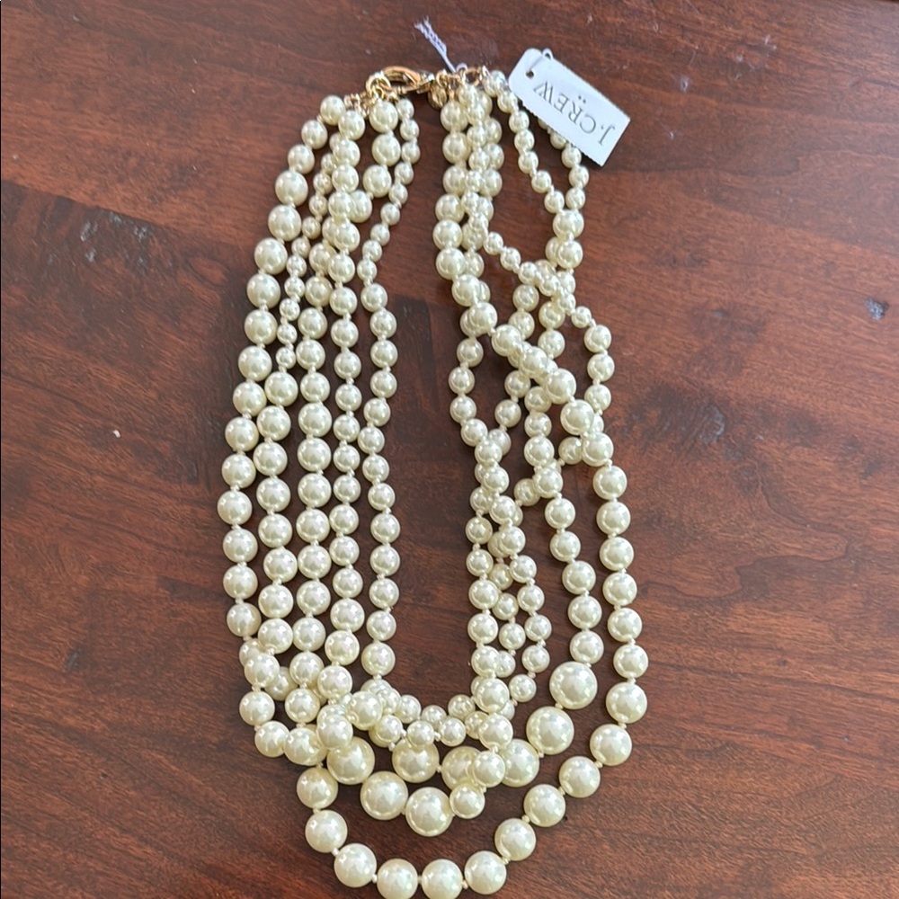 J. Crew Gold Pearl Necklace